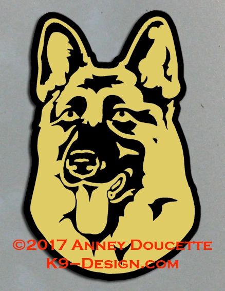 German Shepherd Dog Headstudy Magnet - Choose Color