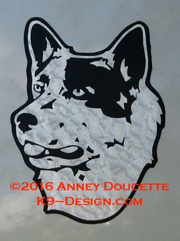 Australian Cattle Dog Small Headstudy Magnet - Choose Color