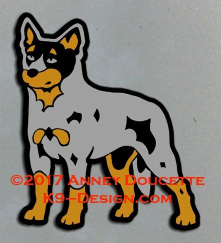 Australian Cattle Dog Standing Magnet - Choose Red or Blue Dog