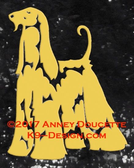 Afghan Hound Standing Decal - Choose Color