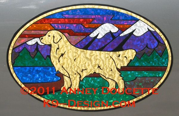 Golden Retriever "Colorado" XL Oval Magnet