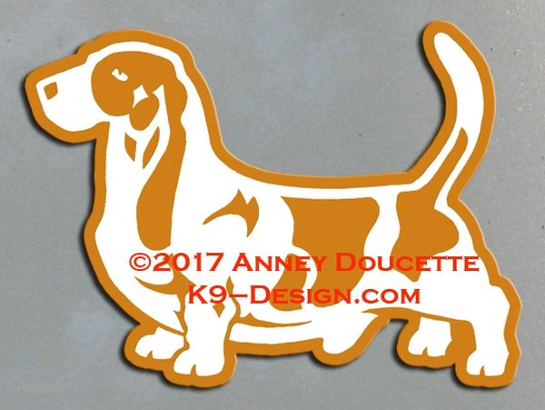 Basset Hound Stacked Magnet - Choose Color