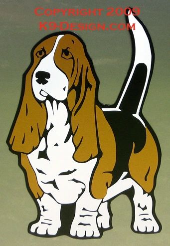 Basset Hound Standing Front Large Magnet