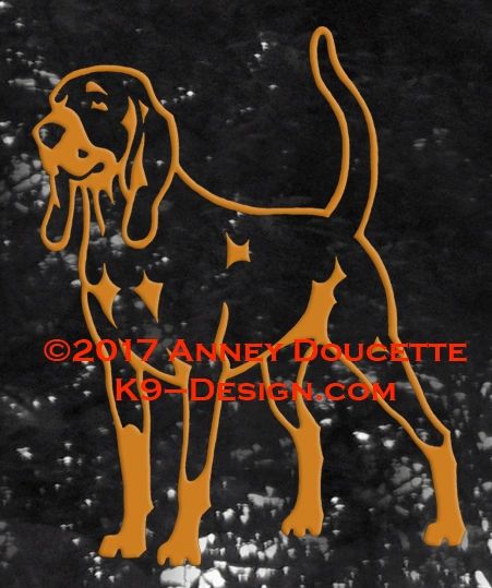 Black & Tan Coonhound Standing Decal