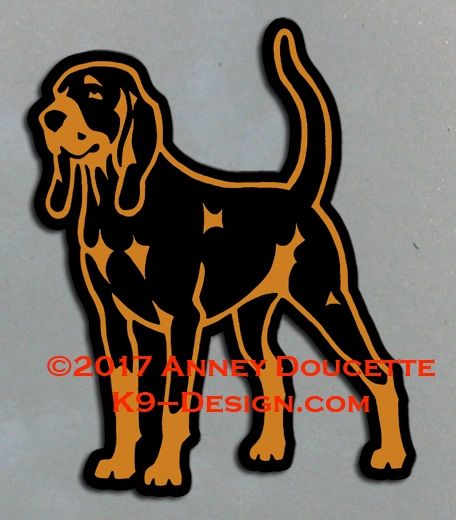 Black & Tan Coonhound Standing Magnet