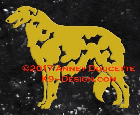 Borzoi Standing Decal - Choose Color