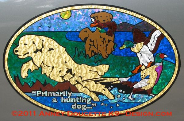 Golden Retriever "Primarily A Hunting Dog" XL Oval Magnet