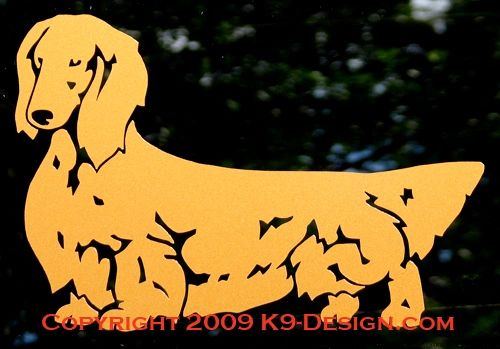 Longhaired Dachshund Standing Decal - Choose Color