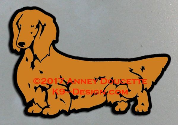 Longhaired Dachshund Standing Magnet - Choose Color