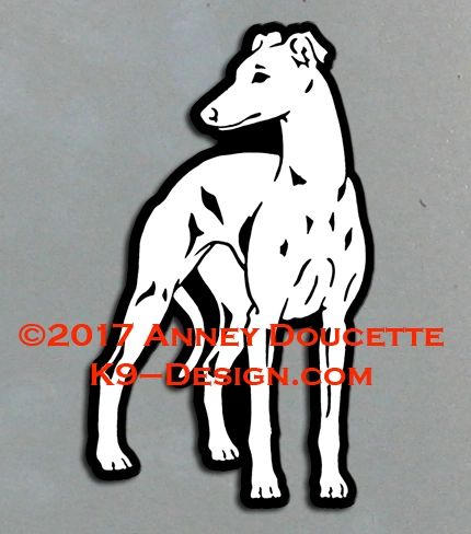 Whippet "Design #1" Magnet - Choose Color