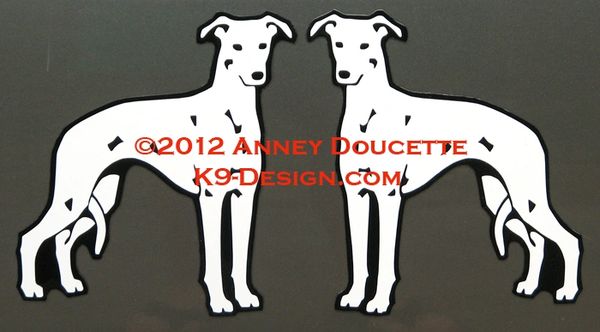 Whippet "Design #2" Magnet - Choose Color