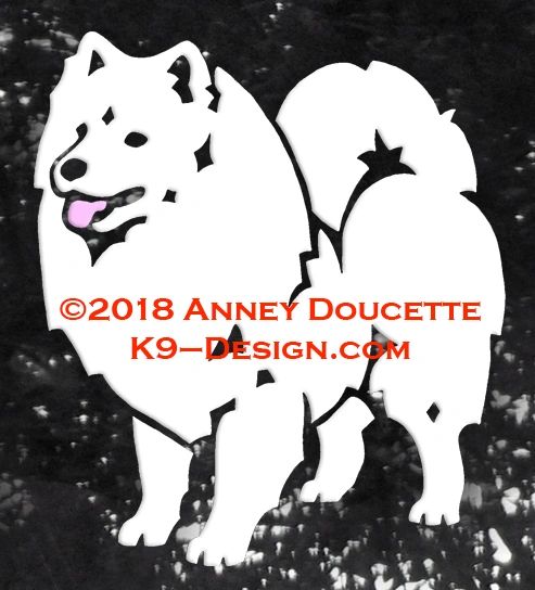 American Eskimo Dog Standing Decal