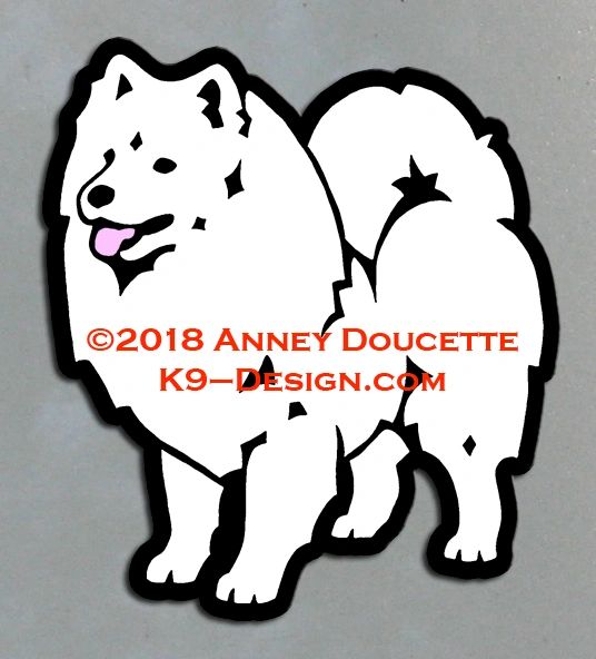 American Eskimo Dog Standing Magnet