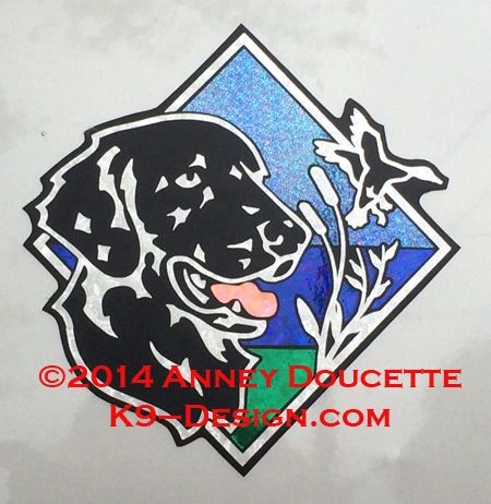 Flat-Coated Retriever Duck / Hunting Diamond 8" Magnet - Black or Liver
