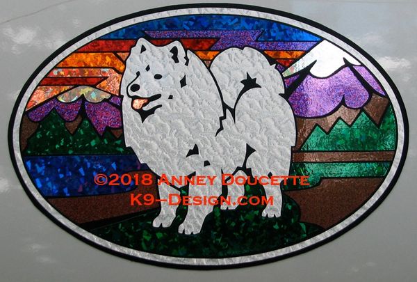 American Eskimo Dog "Colorado" XL Oval Magnet