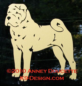 Chinese Shar-Pei Standing Decal - Choose Color