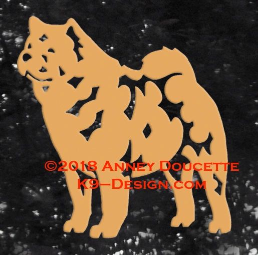 Smooth Chow Chow Standing Decal - Choose Color