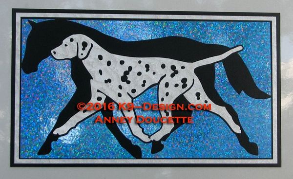 Dalmatian & Horse Hologram 8" Rectangle Magnet - Choose Color