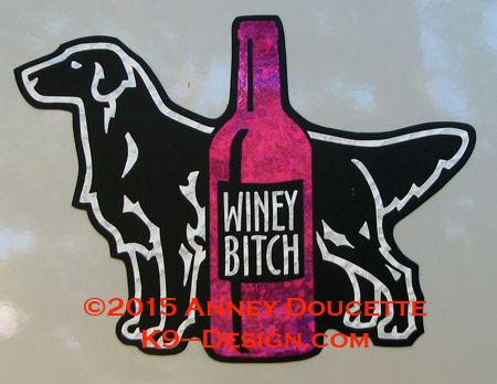 Flat-Coated Retriever "WINEY BITCH" Magnet