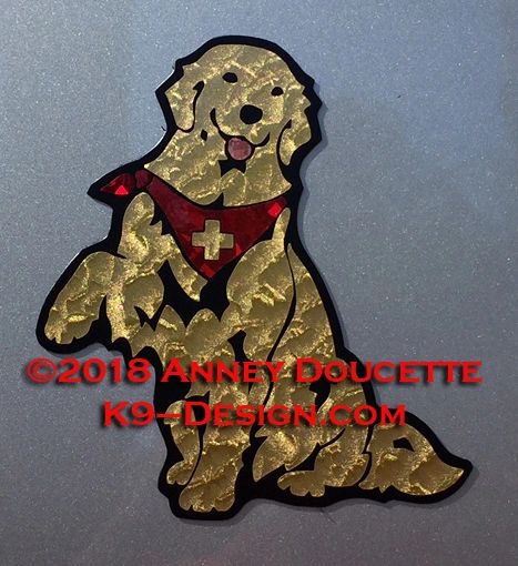 Golden Retriever Service Dog or Therapy Dog Sitting Magnet