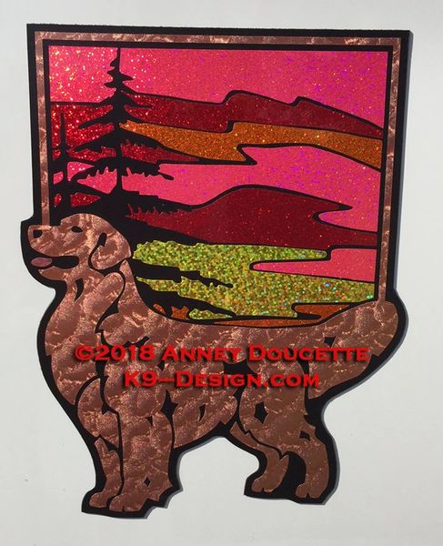 Golden Retriever Sunset Large Magnet - Choose Color