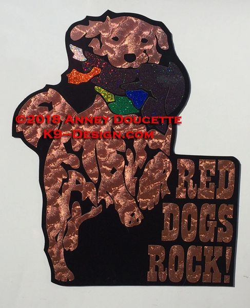 Golden Retriever "Red Dogs Rock!" Magnet - Choose Color