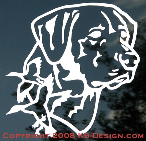 Labrador Retriever Headstudy with Ducks Decal