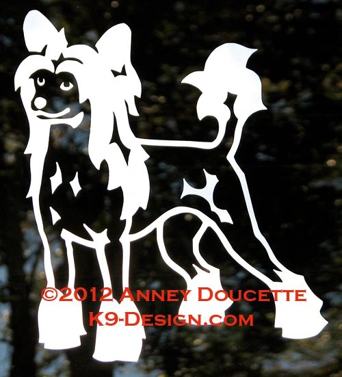 Chinese Crested Hairless Standing Decal