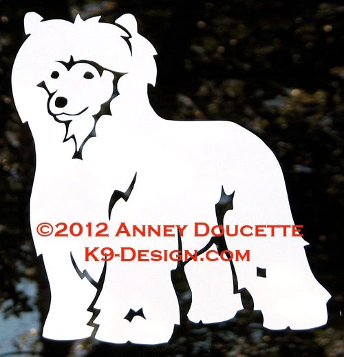 Chinese Crested Powderpuff Standing Decal