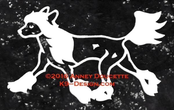 Chinese Crested Hairless Trotting Decal