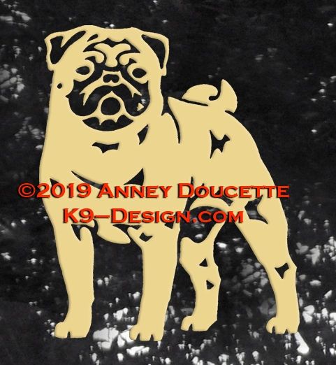 Pug Standing Decal - Choose Color