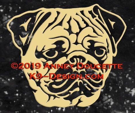 Pug Headstudy Decal - Choose Color