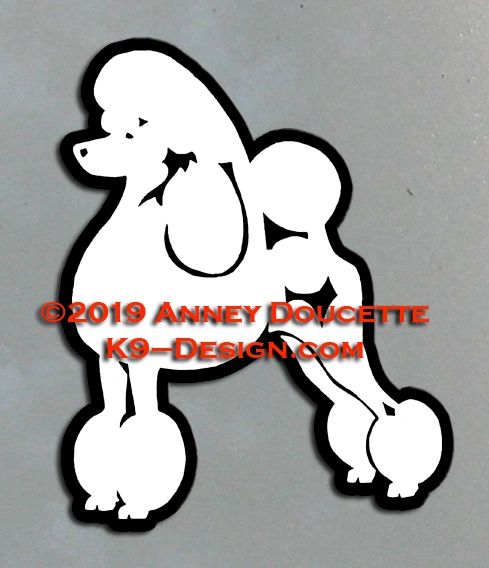 Poodle Continental Trim Standing Magnet - Choose Color