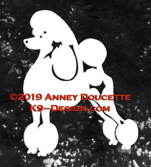 Poodle Continental Trim Standing Decal - Choose Color