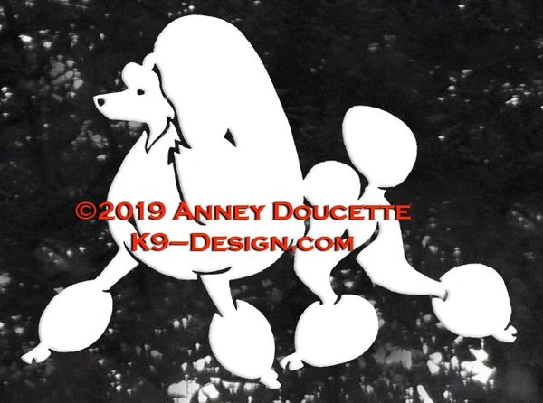 Poodle Continental Trim Trotting Decal - Choose Color