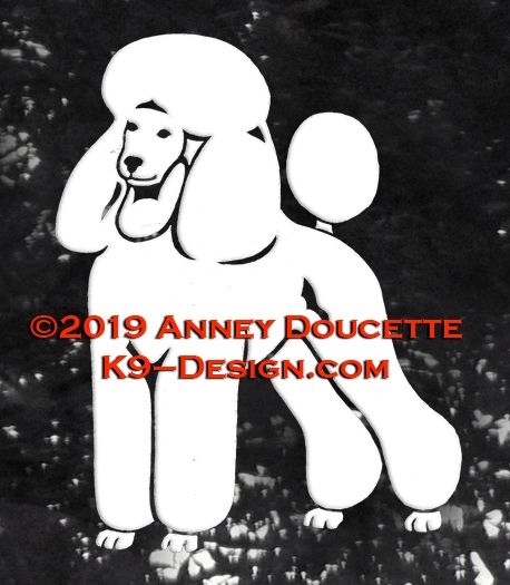 Poodle Puppy Trim Standing Decal - Choose Color