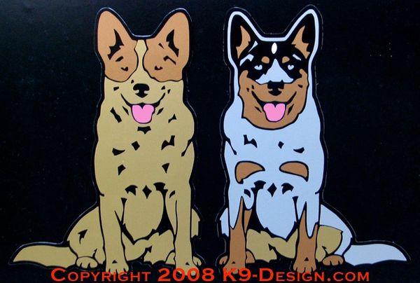 Australian Cattle Dog Sitting Large Magnet - Choose Red or Blue Dog