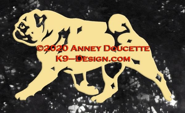 Pug Trotting Decal - Choose Color