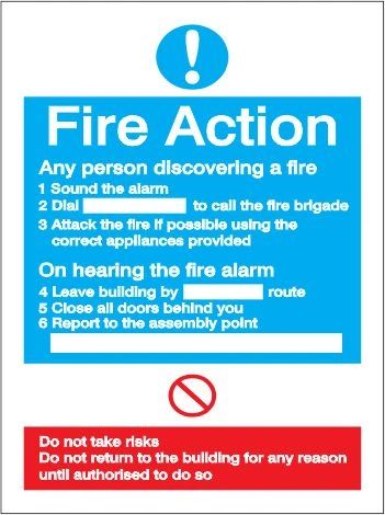 Fire Sign - FIR1016 - Fire Action Notice | Mascot Signs - Estate Agent ...