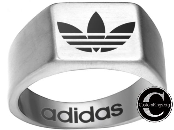 Adidas Logo Ring Silver Band #adidas #shoes #brand #apparel