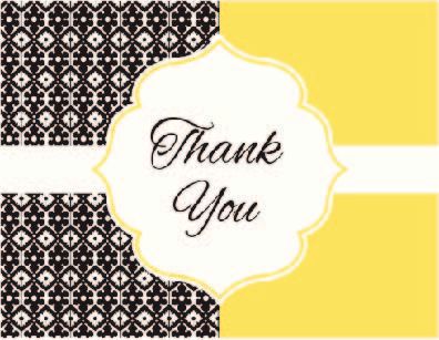 Black and Yellow Thank You
