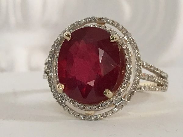 Madagascar Ruby Ring (6ct) 14K yellow gold with diamonds | Gallery III ...