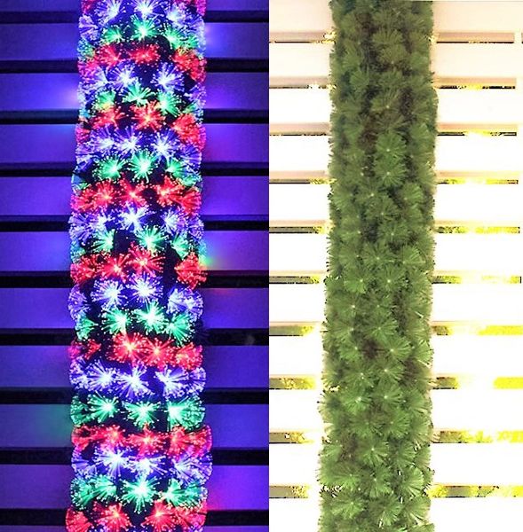 3 color Fiber Optic Christmas garland 9ft | HOLIDAY STUFF Artificial