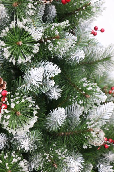 C-02 Frosted Sweet Pine Decorated with pine cones and red Berries