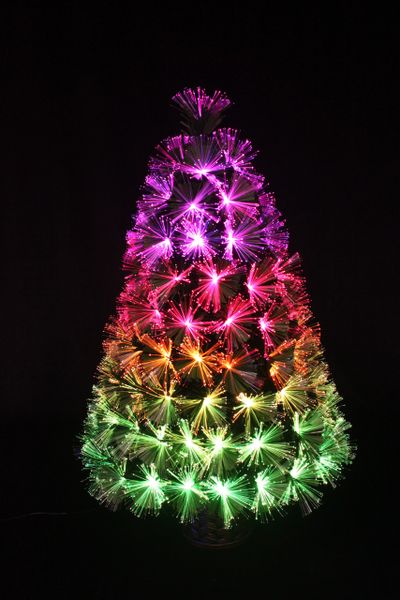 B-09 3 Foot RGB Color Changing Vintage Tabletop Fiber Optic Christmas