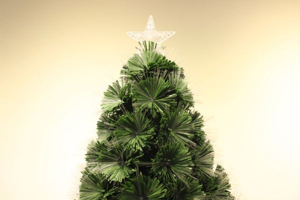 Goplus 4Ft Pre-Lit Fiber Optical Firework Christmas Tree w