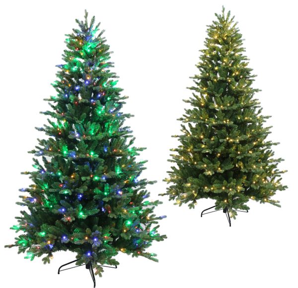 Forest Green Pine Christmas Tree Pre-lit with Dual-color LED lights