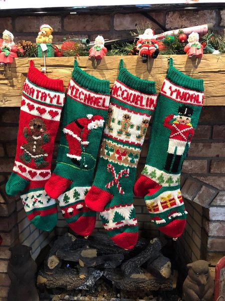 Hand Knit Christmas Stockings  Mama Jean's Christmas Stockings