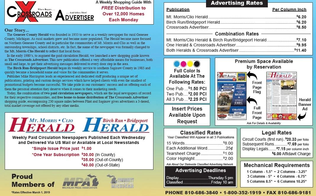 Advertising Genesee County Herald Inc