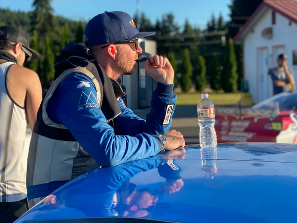 Robin Fawcett preparing for the main event at South Sound Speedway 2020